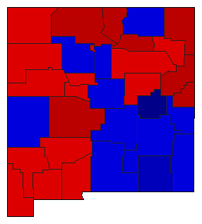 2014 New Mexico County Map of Democratic Primary Election Results for State Treasurer