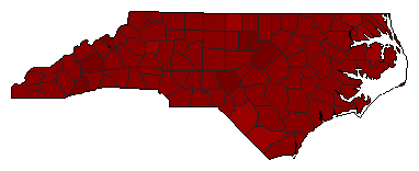 2020 North Carolina County Map of Democratic Primary Election Results for Governor