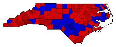 2012 North Carolina County Map of Democratic Primary Election Results for Lt. Governor