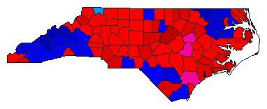 2008 North Carolina County Map of Democratic Primary Election Results for State Treasurer