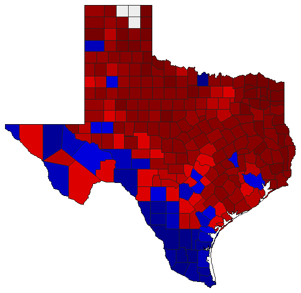 2002 Texas County Map of Democratic Primary Election Results for Agriculture Commissioner