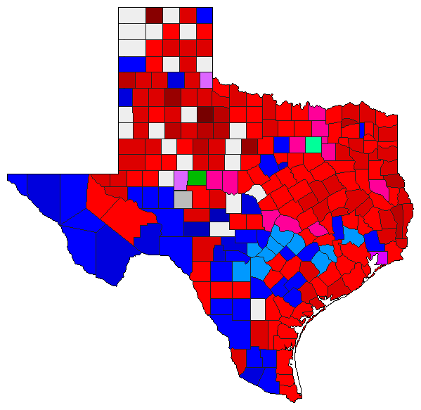 2014 Texas County Map of Democratic Primary Election Results for Agriculture Commissioner