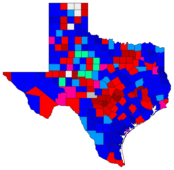2006 Texas County Map of Democratic Primary Election Results for Senator