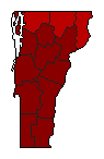 2000 Vermont County Map of Democratic Primary Election Results for Governor