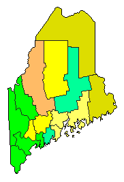 2012 Maine County Map of Republican Primary Election Results for President