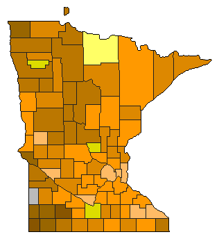 2012 Minnesota County Map of Republican Primary Election Results for President