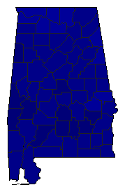 2000 Alabama County Map of Republican Primary Election Results for President
