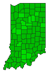 2012 Indiana County Map of Republican Primary Election Results for President