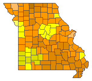 2016 Missouri County Map of Republican Primary Election Results for President