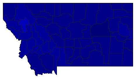 2000 Montana County Map of Republican Primary Election Results for President