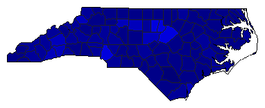 2024 North Carolina County Map of Republican Primary Election Results for President
