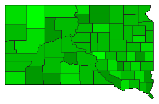 2012 South Dakota County Map of Republican Primary Election Results for President