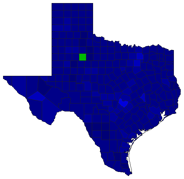 2024 Texas County Map of Republican Primary Election Results for President