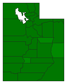 2012 Utah County Map of Republican Primary Election Results for President