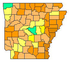 2016 Arkansas County Map of Republican Primary Election Results for President
