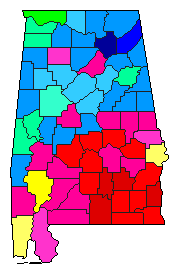 2018 Alabama County Map of Republican Primary Election Results for Attorney General