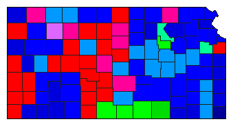 2002 Kansas County Map of Republican Primary Election Results for Governor