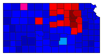 1994 Kansas County Map of Republican Primary Election Results for Secretary of State