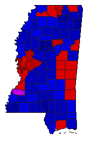 2007 Mississippi County Map of Republican Primary Election Results for Lt. Governor