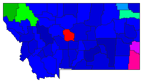 1984 Montana County Map of Republican Primary Election Results for Senator