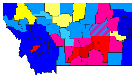 2018 Montana County Map of Republican Primary Election Results for Senator