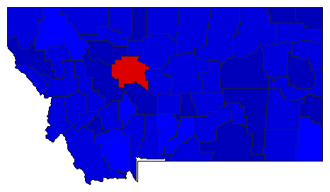 1968 Montana County Map of Republican Primary Election Results for Governor