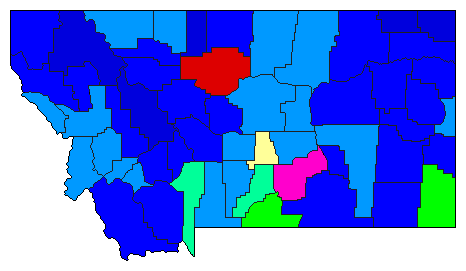 2004 Montana County Map of Republican Primary Election Results for Governor