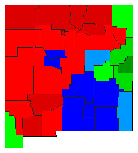 1986 New Mexico County Map of Republican Primary Election Results for Lt. Governor