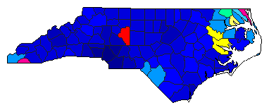 2008 North Carolina County Map of Republican Primary Election Results for Lt. Governor