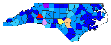 2020 North Carolina County Map of Republican Primary Election Results for Lt. Governor