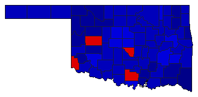 1978 Oklahoma County Map of Republican Primary Election Results for State Treasurer