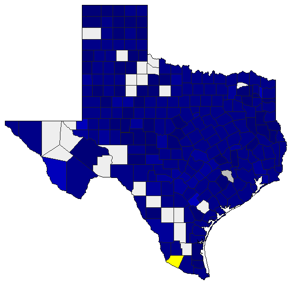 1994 Texas County Map of Republican Primary Election Results for Senator