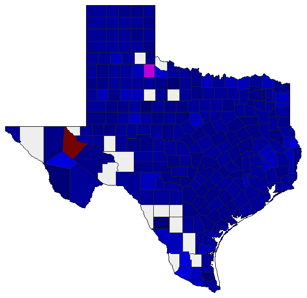 2006 Texas County Map of Republican Primary Election Results for Lt. Governor