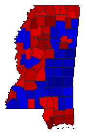 2018 Mississippi County Map of Democratic Runoff Election Results for Senator