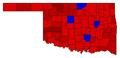 2002 Oklahoma County Map of Democratic Runoff Election Results for Senator