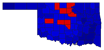 2018 Oklahoma County Map of Republican Runoff Election Results for Governor