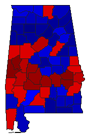 2017 Alabama County Map of Special Election Results for Senator