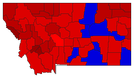 1934 Montana County Map of Special Election Results for Senator