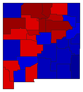 2016 New Mexico County Map of Special Election Results for Secretary of State