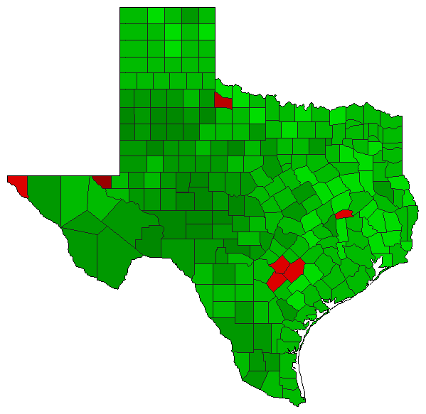 2007 Texas County Map of Special Election Results for Referendum