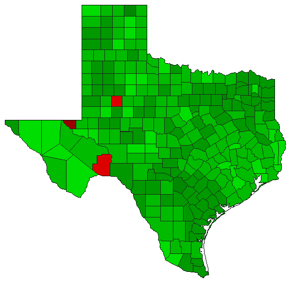 1995 Texas County Map of Special Election Results for Referendum
