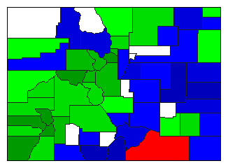 1892 Colorado County Map of General Election Results for State Auditor