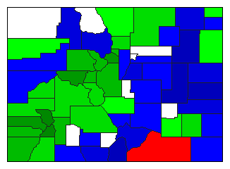 1892 Colorado County Map of General Election Results for Lt. Governor