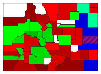 1896 Colorado County Map of General Election Results for State Treasurer