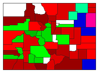 1896 Colorado County Map of General Election Results for Attorney General