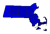 1898 Massachusetts County Map of General Election Results for State Auditor