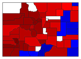 1898 Colorado County Map of General Election Results for State Auditor