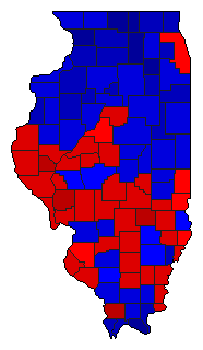 1900 Illinois County Map of General Election Results for Governor