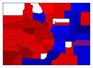1900 Colorado County Map of General Election Results for Lt. Governor