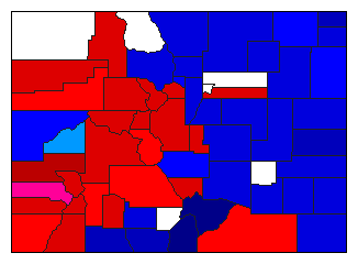 1902 Colorado County Map of General Election Results for Lt. Governor